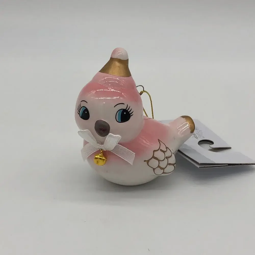 Target Wondershop Pink & Gold Ceramic Bird Christmas Ornament 2022 NEW
